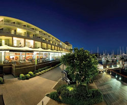 a modern bar at night on the waterfront in cairns