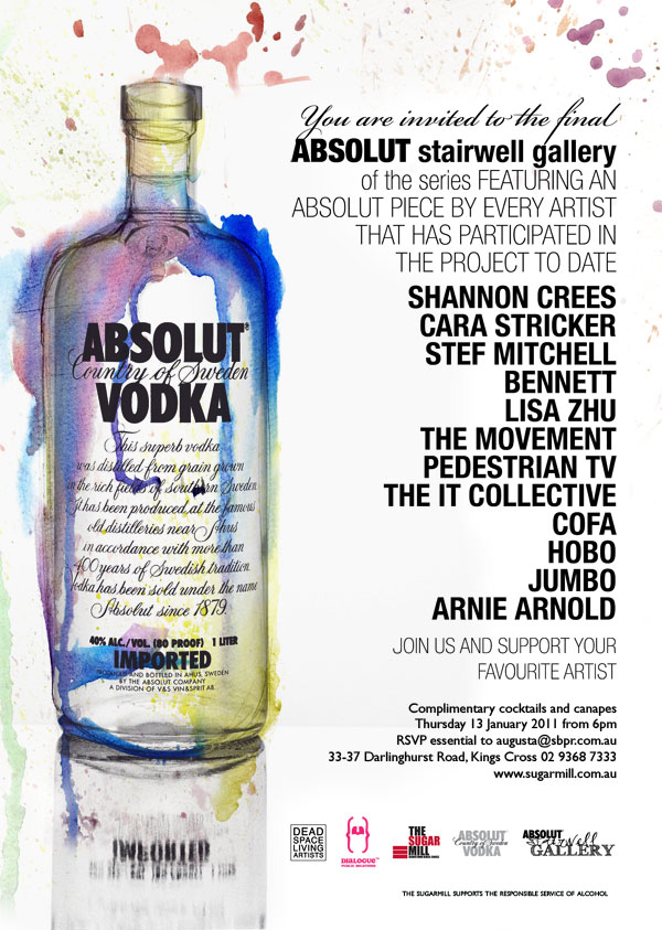 absolut-email-sbpr What's on in Sydney New South Wales - Exhibition Absolut Stairwell Finale