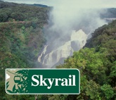 skyrail view of waterfall