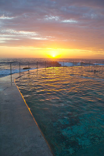 a sunrise at the beach in sydney