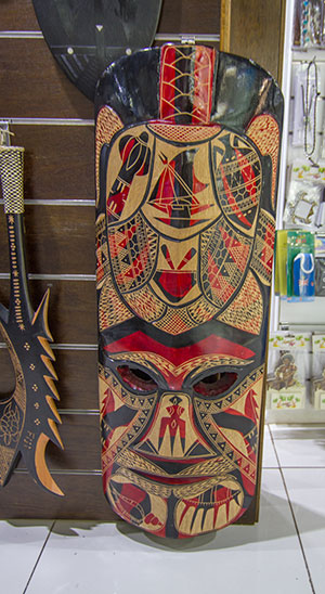 carved mask in fiji