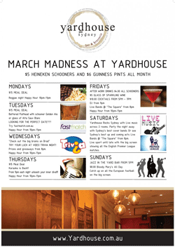 What's On At The Yardhouse - March 2012