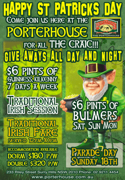 St Patrick's Day Porterhouse