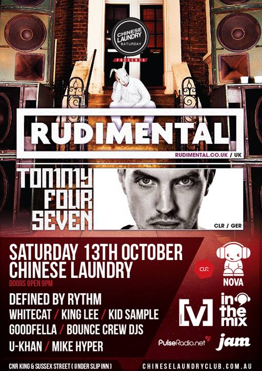 Rudimental at Chinese Laundry- Saturday 13th October