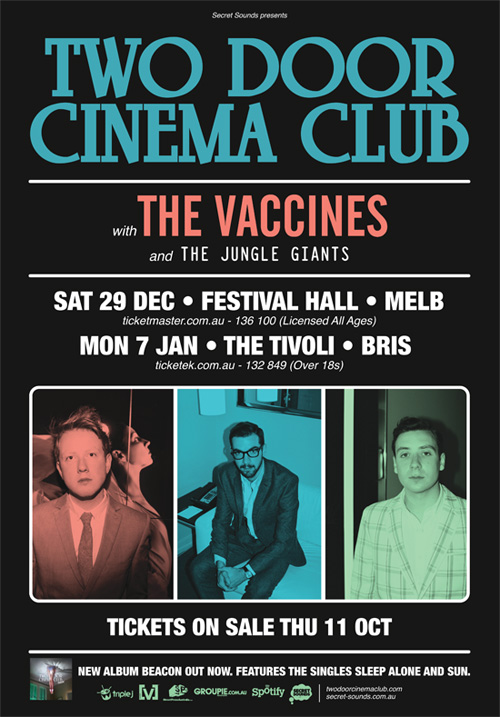 Two Door Cinema Club & The Vaccines Announce Melbourne & Brisbane