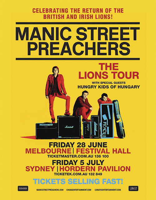 Manic_Street_Preachers_june_2013 Win double pass to see Manic Street Preachers win tickets to see Manic Street Preachers Sydney Melbourne