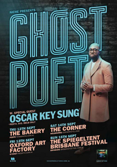Ghostpoet Australian tour september 2013 poster