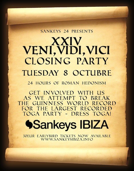 Sankeys 24 presents Sankeys Ibiza Closing Party 2013 poster