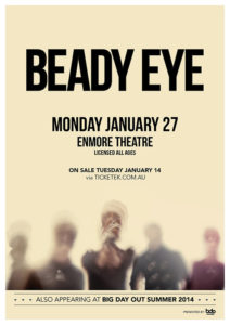 Beady Eye Enmore Theatre Sydney Big Day Out Sideshow