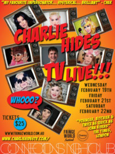 Charlie Hides TV performs at Connections night club Perth