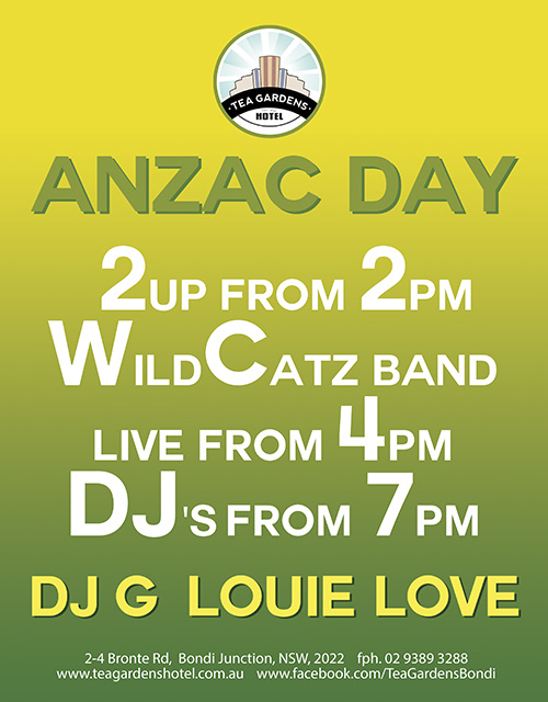 Anzac Day at Tea Gardens Hotel Sydney
