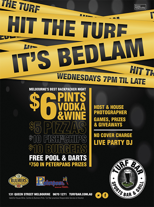 Hit The Turf, It's Bedlam Turf Bar