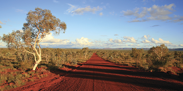 Red desert road in Karijini