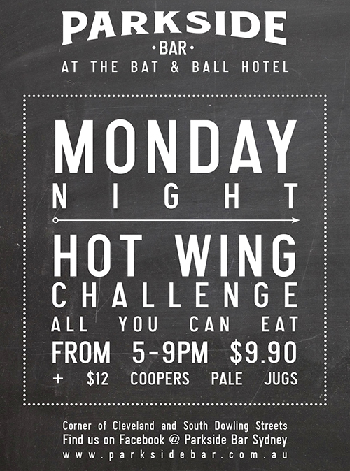 Parkside Bar Monday Hot Wings