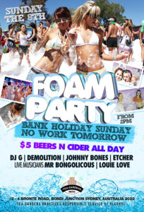 Sunday Sessions Foam Party Tea Gardens Hotel