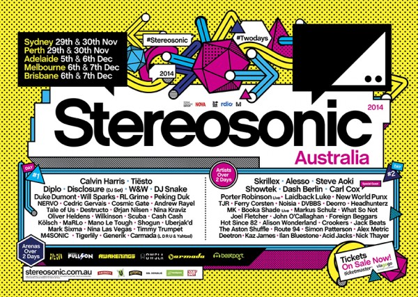 Stereosonic 2014 Ad Stereosonic 2014 line-up