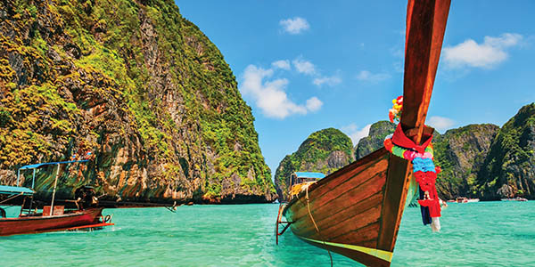 ThaIntro Phi Phi Islands Maya Bay boat THai fishing boat Phi Phi Island