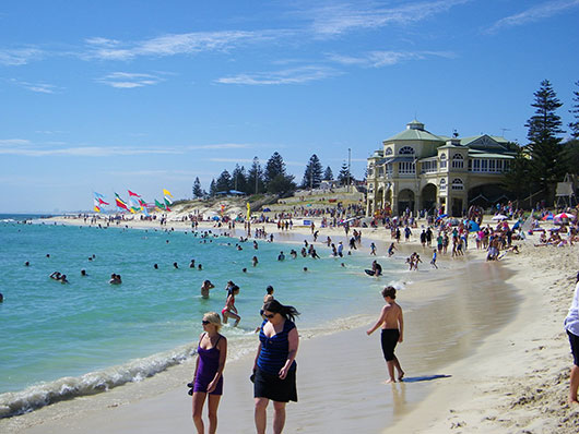 sunny day on cottesloe beach