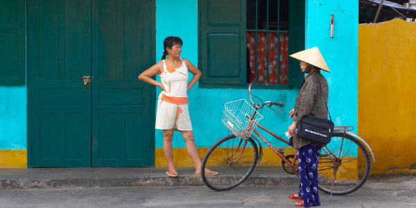 locals having a conversation in vietnam