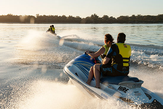 friends jet skiing in western australia