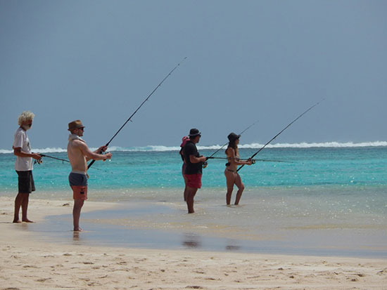 group fishing for dinner in western australia
