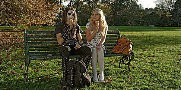 SFF-Deathgasm2 girl and boy eating ice cream on park bench
