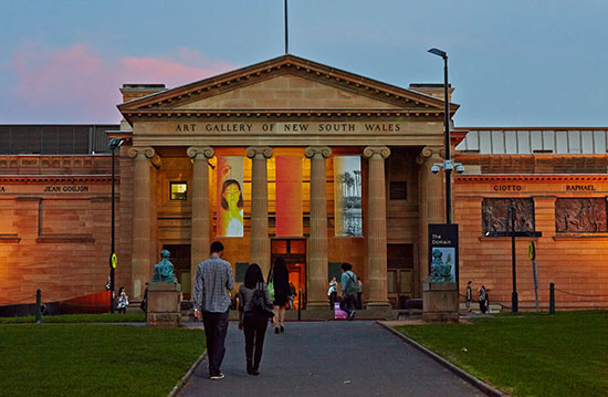 sydney art gallery of NSW at sunset