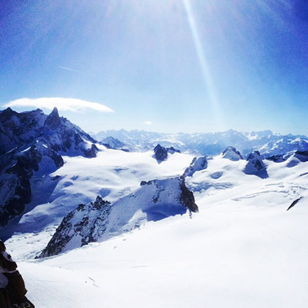 view of aiguille du midi french alps