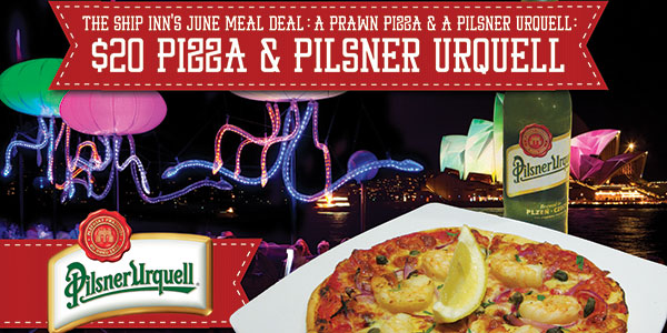 the ship inn prawn pizza and beer meal deal