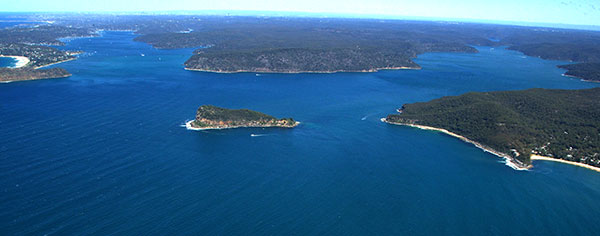 view of ku ring gai chase national park water ways and islands
