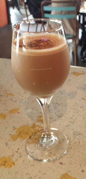 winter cocktail in melbourne with rum and chocolate