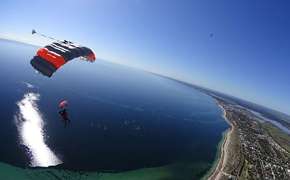 skydiving over busselton western australia