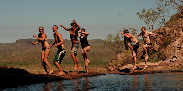 people at gunlom kakadu national park