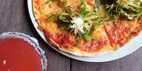 pizza and cocktail