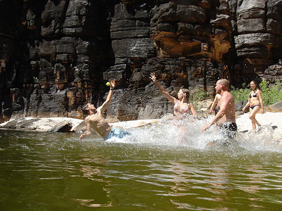 people playing games in twin falls kakadu