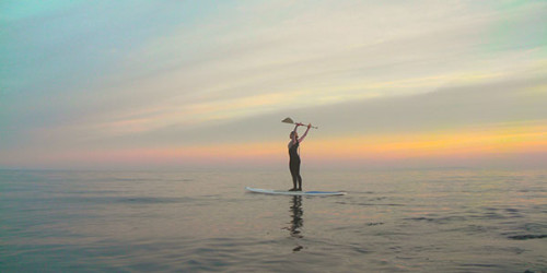 Girl on paddle board Ibiza