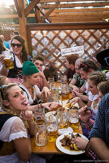 group of friends at oktoberfest