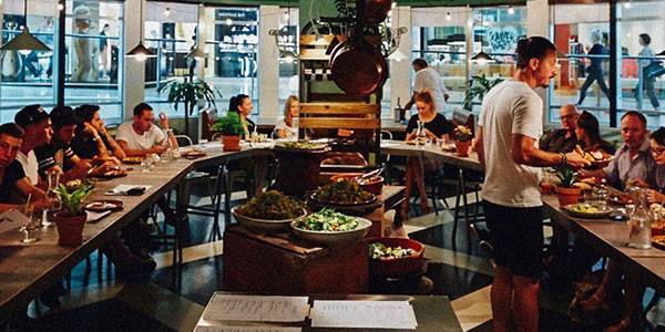 bondi-harvest people sitting in a restaurant