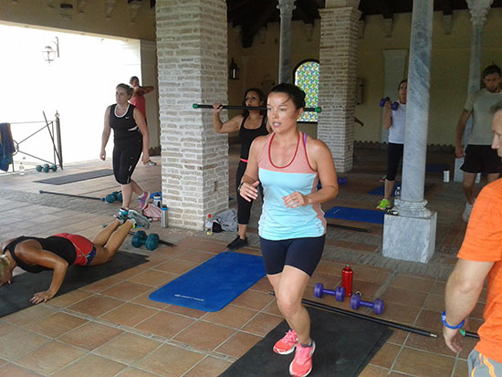 women at a boot camp