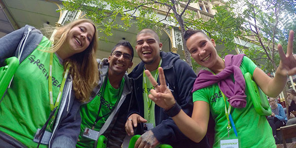 people fundraising for greenpeace