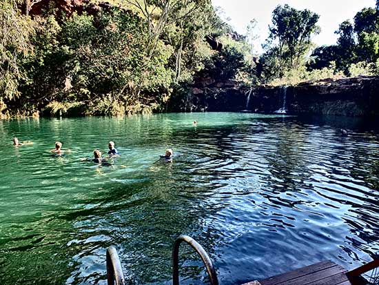 swimming in the karijini