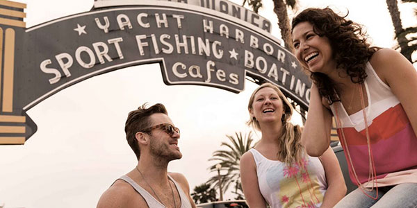 people on holiday in santa monica