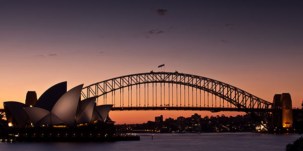sydney harbour bridge sunset