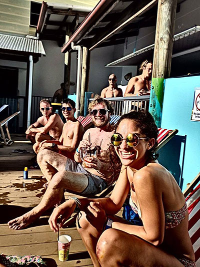 friends chilling in the sun
