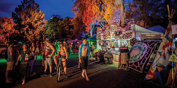 subsonic-music-festival people at a festival at night