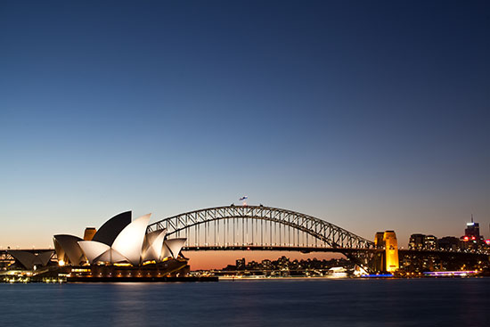 sydney harbour bridge climb sunset