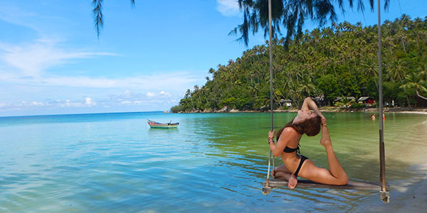 girl on swing in thailand