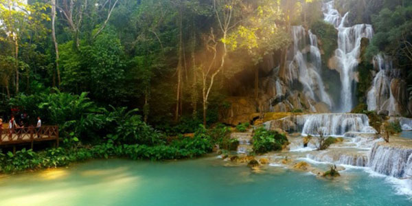 Contiki Kuang Si Waterfall