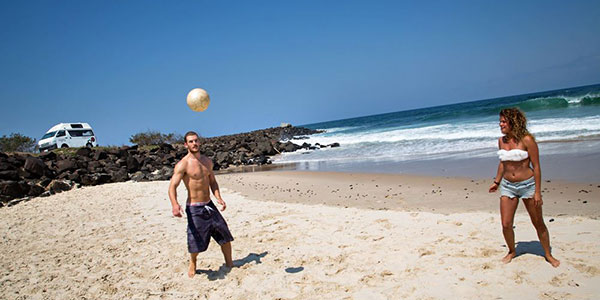 mighty-campers-beach-games drive a campervan around australia