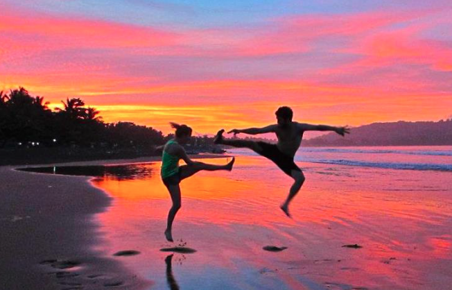 Bali beach at sunset